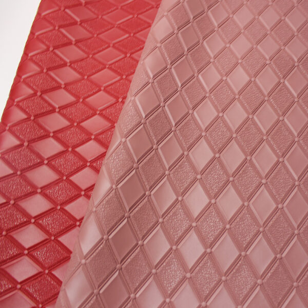 XZ73219 3D geometric embossed PVC leather with diamond pattern for bags