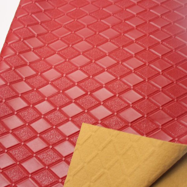 XZ73219 3D geometric embossed PVC leather with diamond pattern for bags