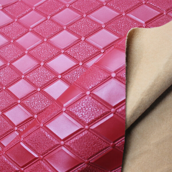 XZ73219 3D geometric embossed PVC leather with diamond pattern for bags