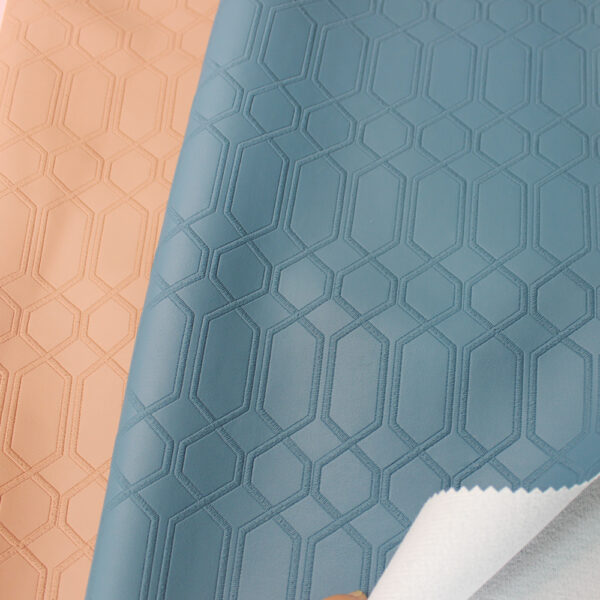 XZ73220 hexagon geometric embossed PVC leather with honeycomb pattern for bags