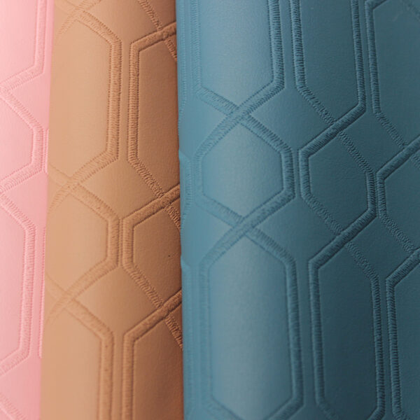 XZ73220 hexagon geometric embossed PVC leather with honeycomb pattern for bags