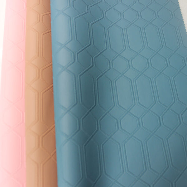 XZ73220 hexagon geometric embossed PVC leather with honeycomb pattern for bags