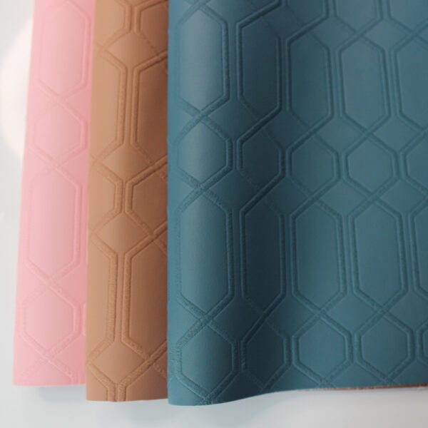 XZ73220 hexagon geometric embossed PVC leather with honeycomb pattern for bags