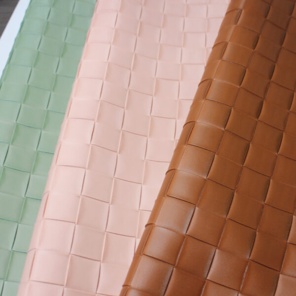 XZ73235 large basket weave PVC leather for bags