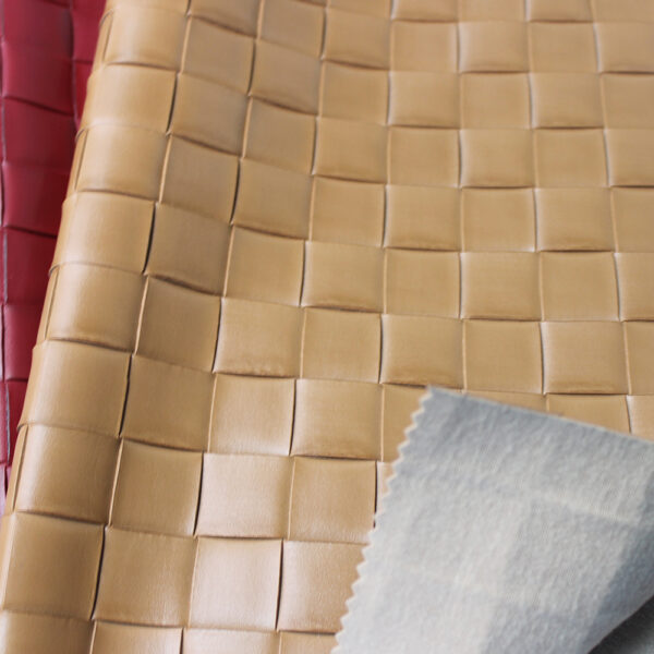 XZ73235 large basket weave PVC leather for bags