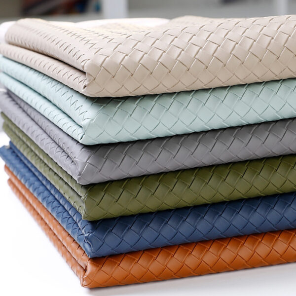 XZ73237 printed woven pattern embossed PVC leather for handbags