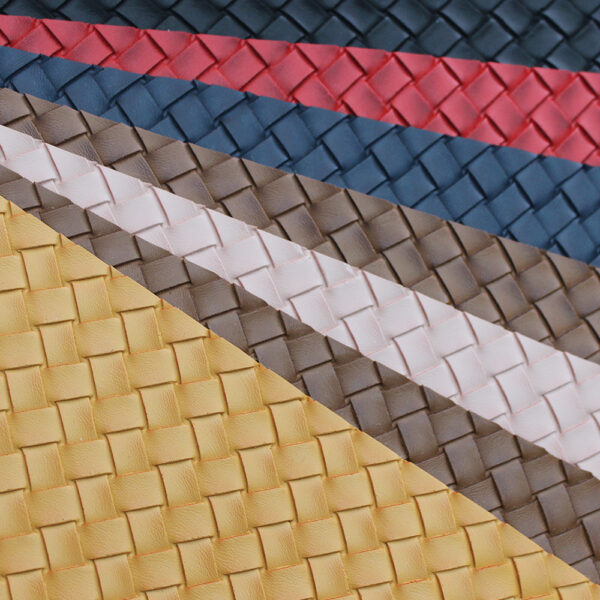 XZ73237 printed woven pattern embossed PVC leather for handbags