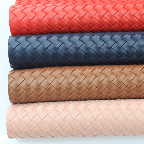 XZ73237 printed woven pattern embossed PVC leather for handbags