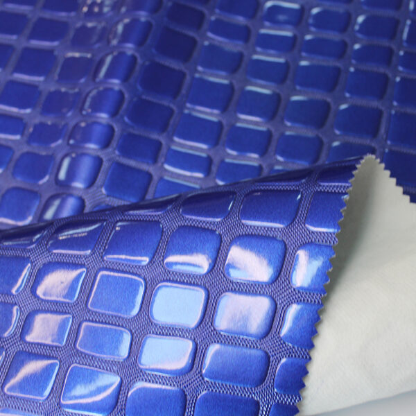 XZ73261 geometric embossed PVC leather with square pattern for bags