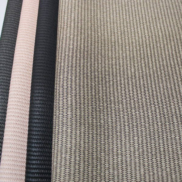 XZ73279 woven texture embossed PVC leather with textile pattern for bags