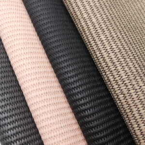 XZ73279 woven texture embossed PVC leather with textile pattern for bags