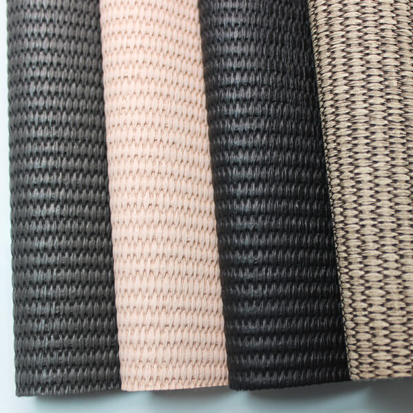 XZ73279 woven texture embossed PVC leather with textile pattern for bags