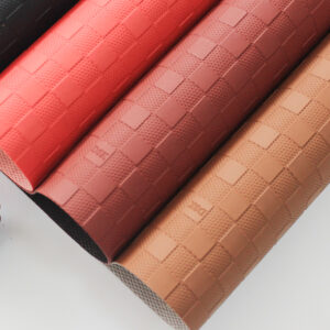 XZ73280 basket weave embossed PVC leather for handbags