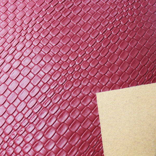 XZ73301 basket weave embossed PVC leather with woven pattern for bags