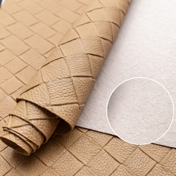 XZ73513 large basket weave embossed PVC leather with woven pattern