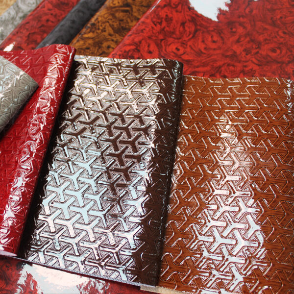 XZ73595 chevron pattern embossed PVC leather for bags