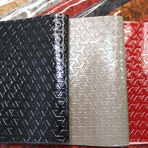 XZ73595 chevron pattern embossed PVC leather for bags