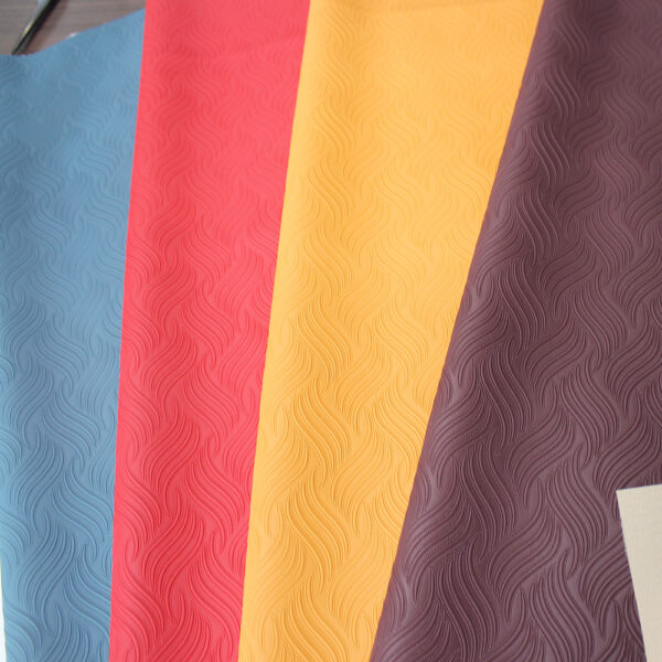 XZ73610 wave pattern embossed PVC leather for bags