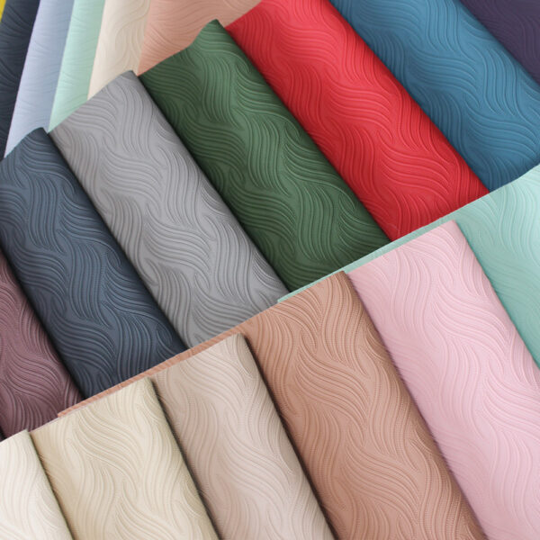 XZ73610 wave pattern embossed PVC leather for bags