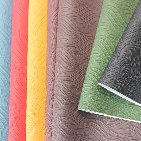 XZ73610 wave pattern embossed PVC leather for bags