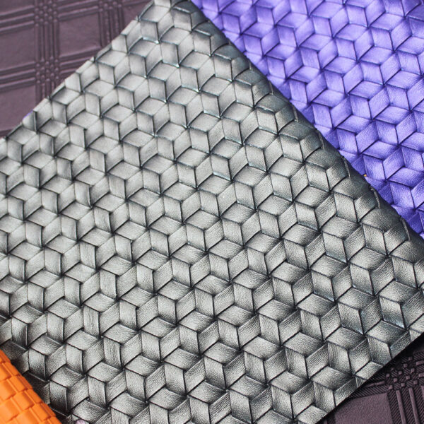 xz73652-3d-cube-weave-pvc-leather-for-bags (2) XZ73652 3D cube weave embossed PVC leather for bags