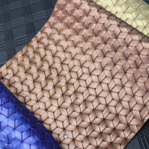 XZ73652 3D cube weave embossed PVC leather for bags