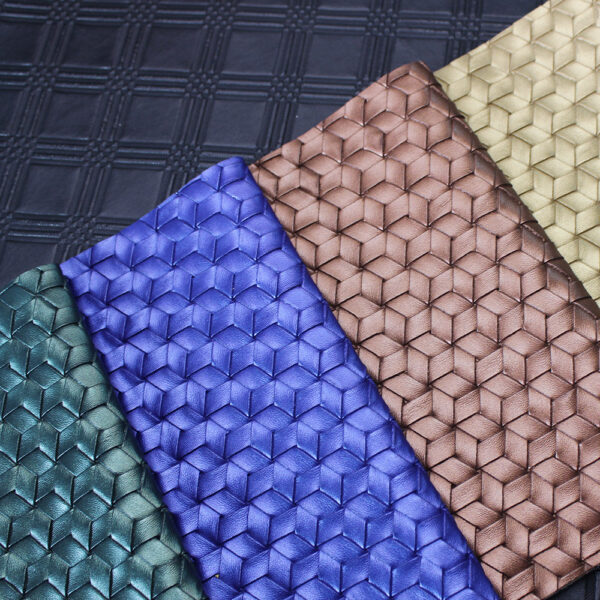 xz73652-3d-cube-weave-pvc-leather-for-bags (6) XZ73652 3D cube weave embossed PVC leather for bags