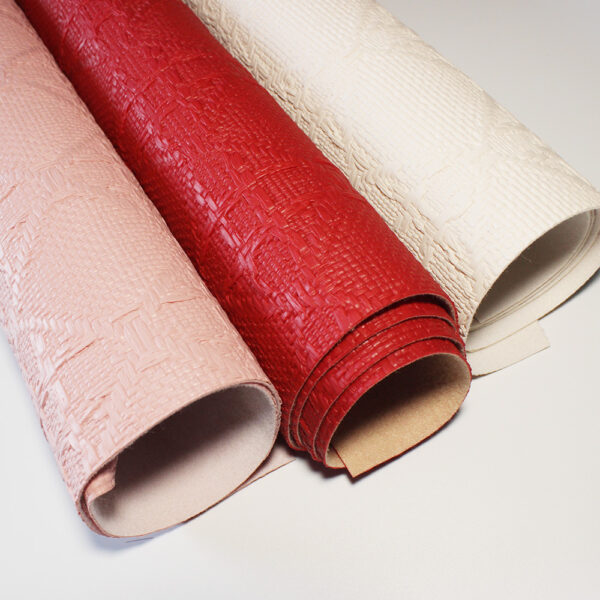 XZ73677 woven texture PVC leather with fabric-like embossed surface