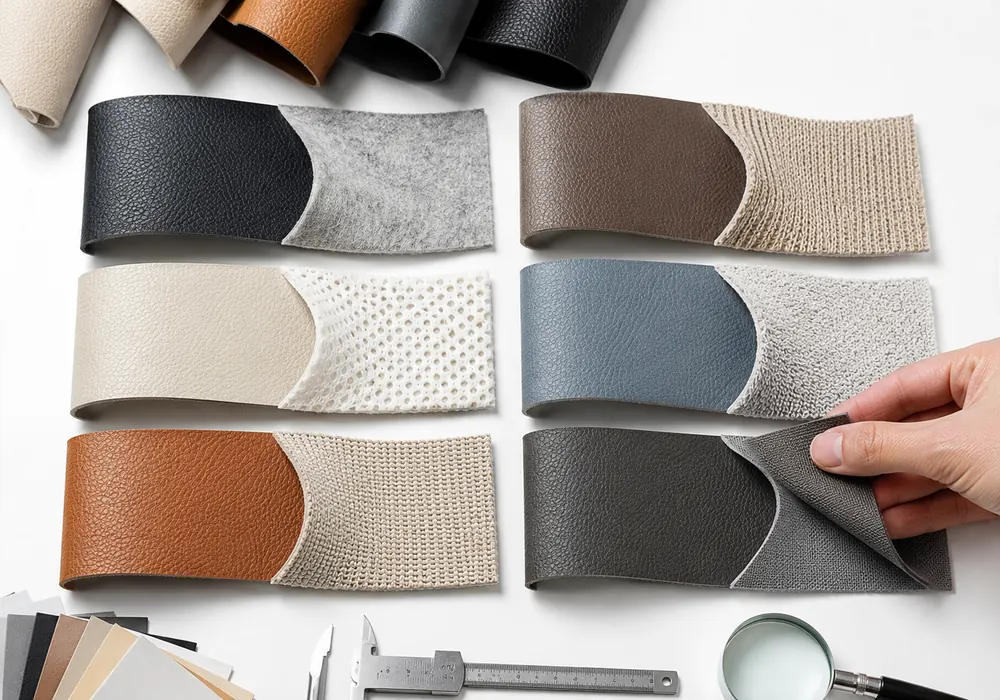 PVC leather backing constructions compared before bulk production approval