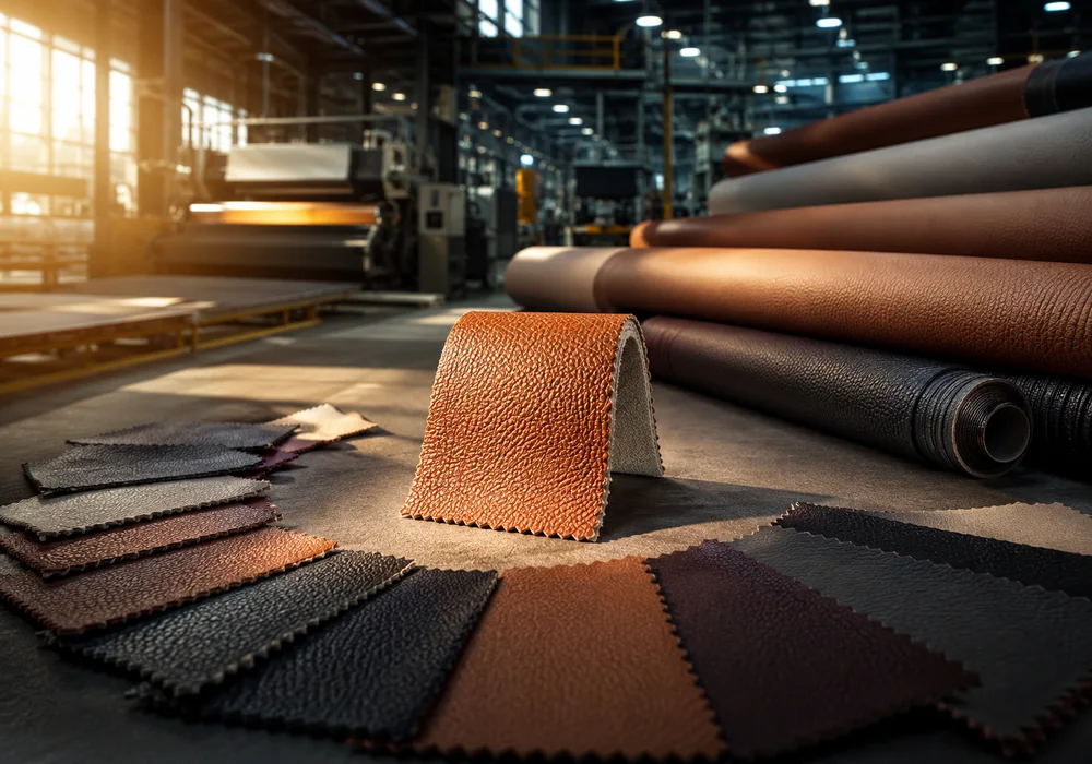 approved PVC leather sample prepared for bulk production