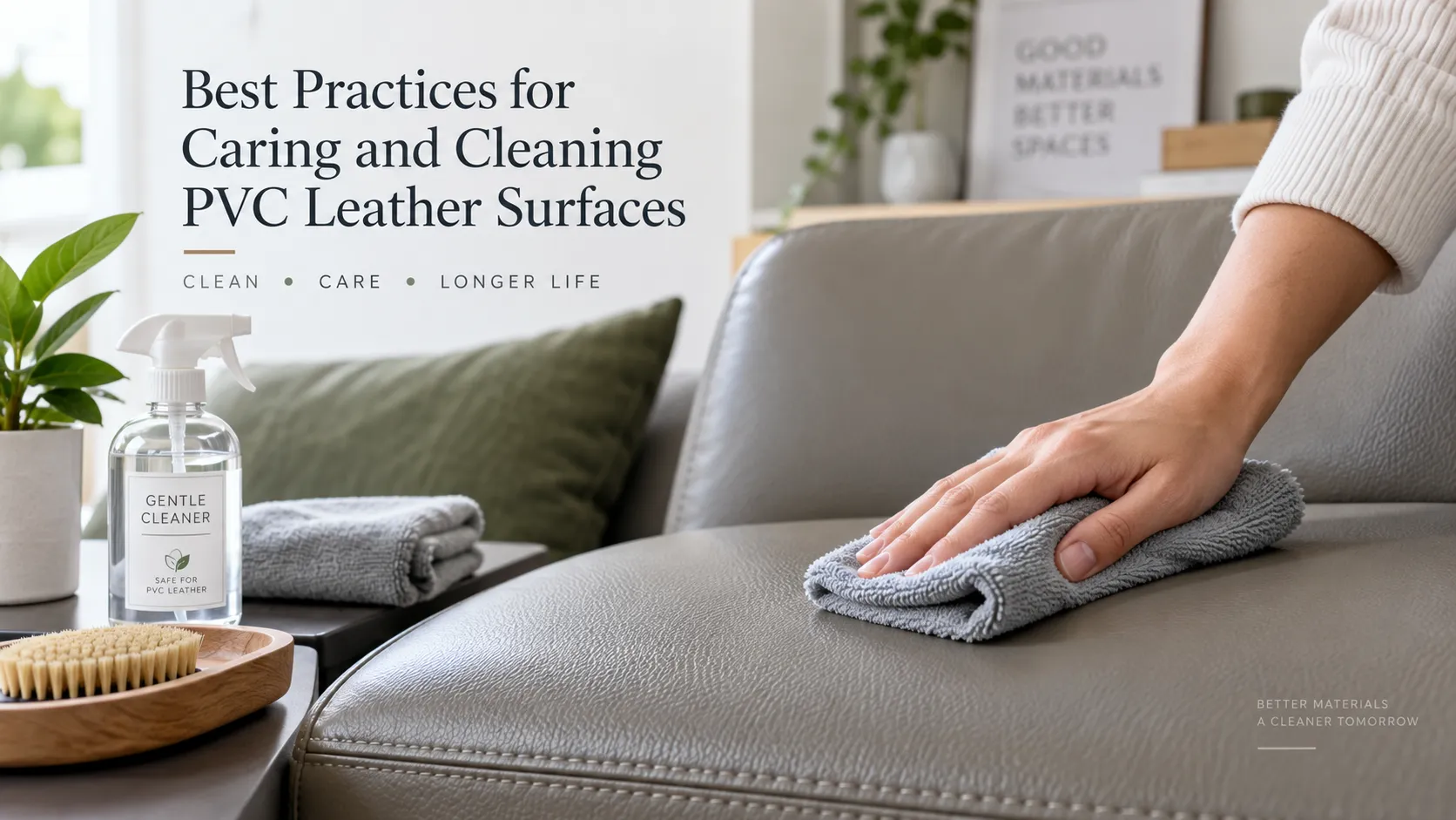 cleaning and caring for PVC leather surface