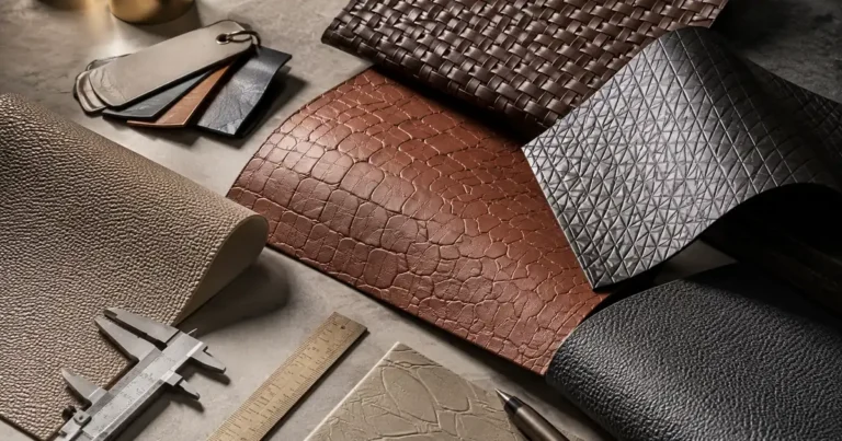 PVC leather embossing patterns and surface appearance comparison