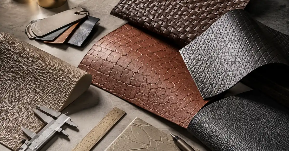 PVC leather embossing patterns and surface appearance comparison