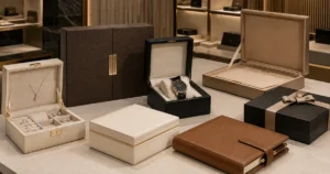 PVC leather for packaging used on jewelry gift and watch boxes