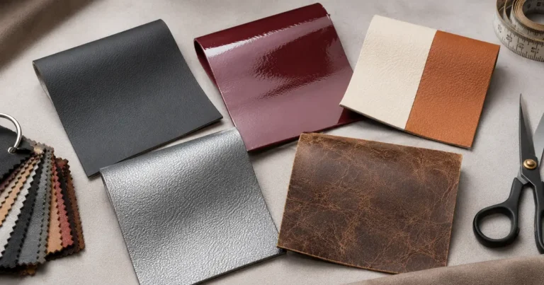 PVC leather surface finishes matte glossy two-tone metallic and distressed