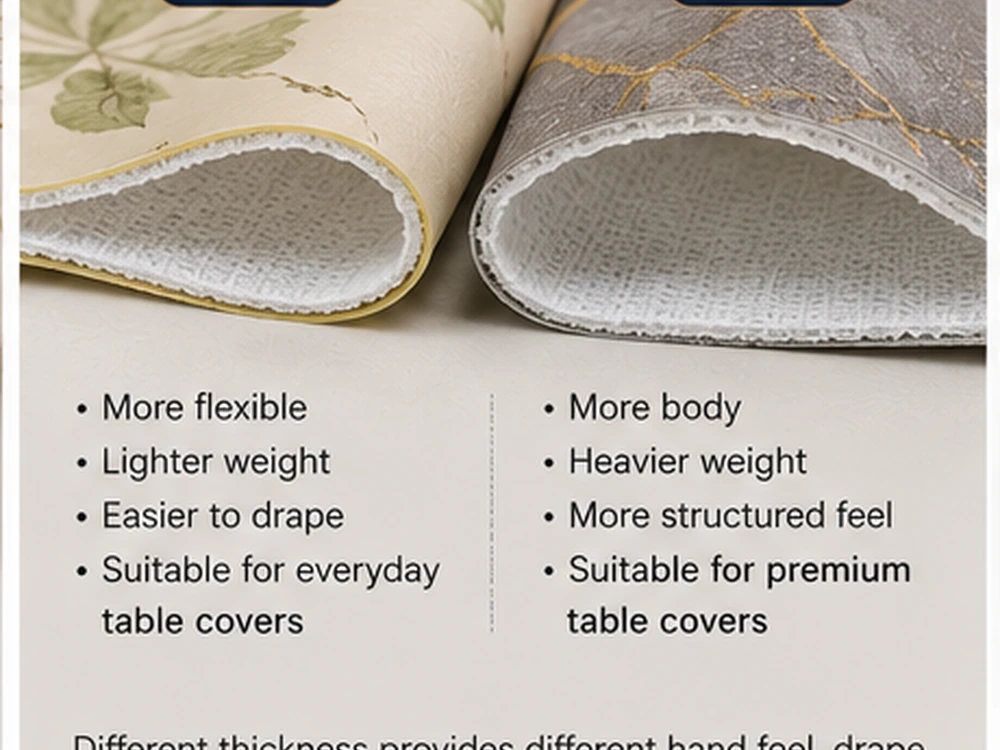 0.45mm and 0.7mm PVC tablecloth material thickness comparison